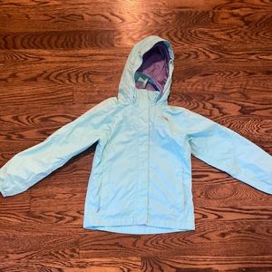 North Face Girls Resolve Jacket/Raincoat Size 7/8 Light Blue